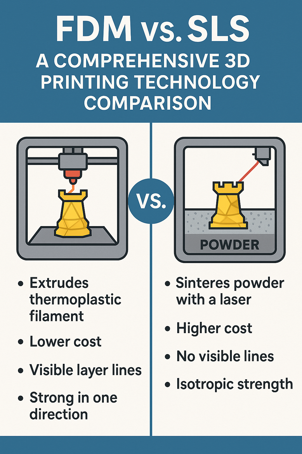 FDM vs. SLS: A Comprehensive 3D Printing Technology Comparison